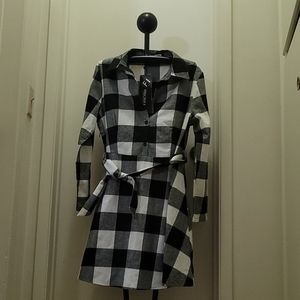 Black & white plaid dress